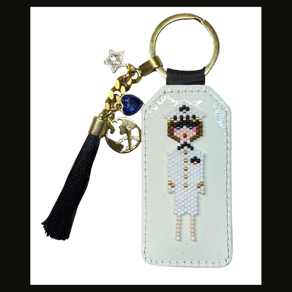 Hand Crafted Navy Officer Key Holder
